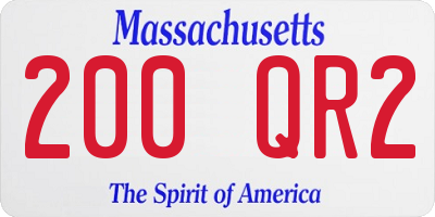 MA license plate 200QR2