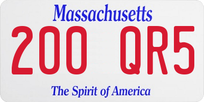 MA license plate 200QR5