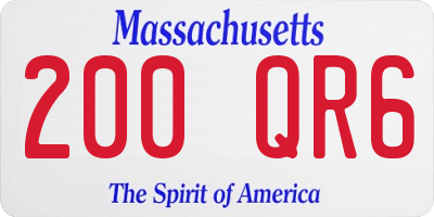 MA license plate 200QR6