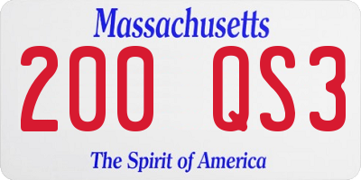 MA license plate 200QS3