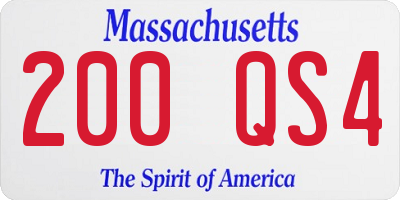 MA license plate 200QS4
