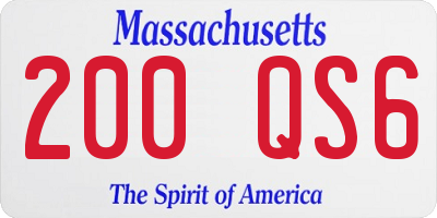 MA license plate 200QS6