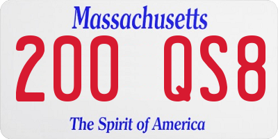 MA license plate 200QS8
