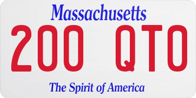MA license plate 200QT0