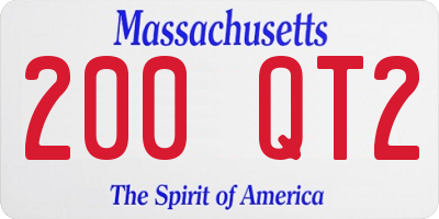 MA license plate 200QT2