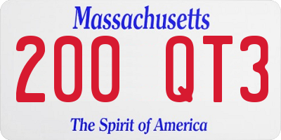 MA license plate 200QT3