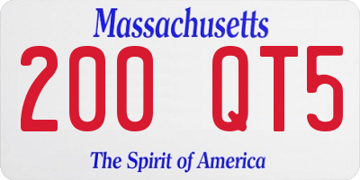 MA license plate 200QT5