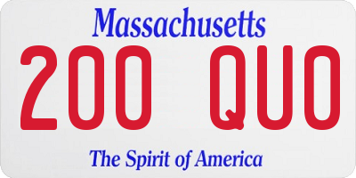 MA license plate 200QU0