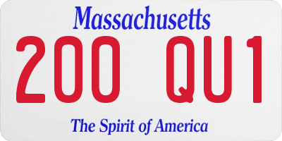 MA license plate 200QU1