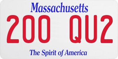 MA license plate 200QU2