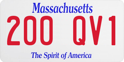 MA license plate 200QV1