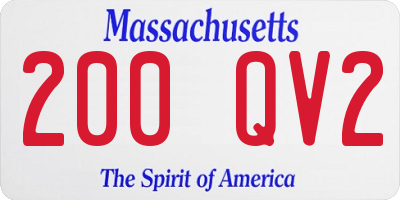 MA license plate 200QV2