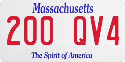 MA license plate 200QV4