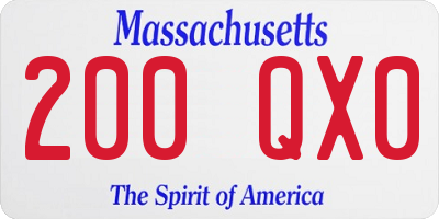MA license plate 200QX0