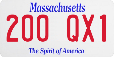 MA license plate 200QX1