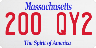 MA license plate 200QY2
