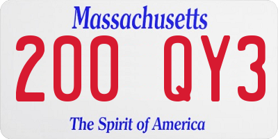MA license plate 200QY3
