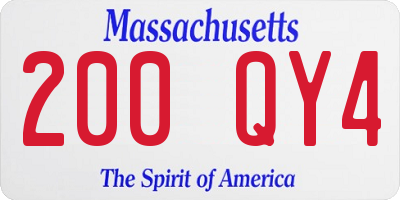 MA license plate 200QY4