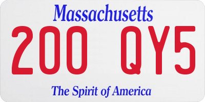 MA license plate 200QY5