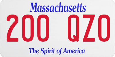 MA license plate 200QZ0