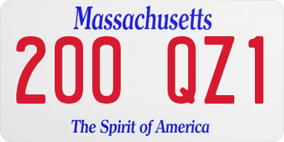 MA license plate 200QZ1