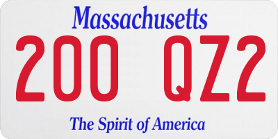 MA license plate 200QZ2