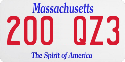 MA license plate 200QZ3