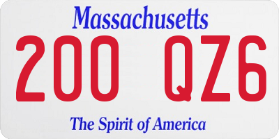 MA license plate 200QZ6