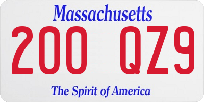 MA license plate 200QZ9