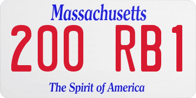 MA license plate 200RB1