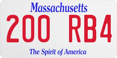 MA license plate 200RB4