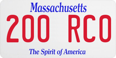 MA license plate 200RC0