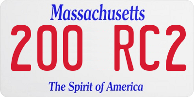 MA license plate 200RC2
