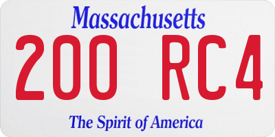 MA license plate 200RC4