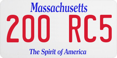 MA license plate 200RC5