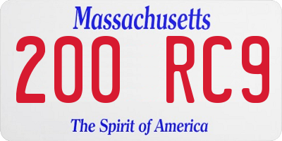 MA license plate 200RC9