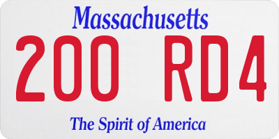 MA license plate 200RD4