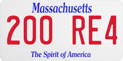 MA license plate 200RE4