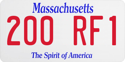MA license plate 200RF1