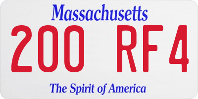 MA license plate 200RF4