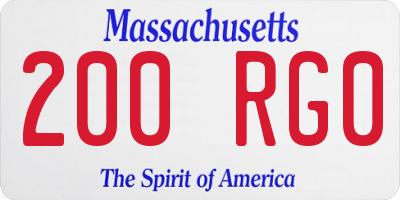MA license plate 200RG0