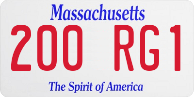MA license plate 200RG1