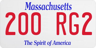 MA license plate 200RG2