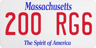 MA license plate 200RG6