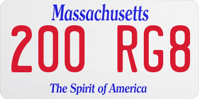 MA license plate 200RG8