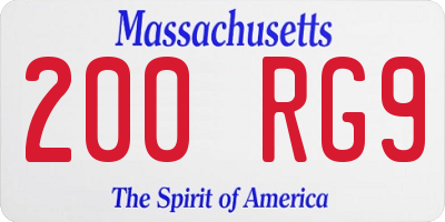 MA license plate 200RG9