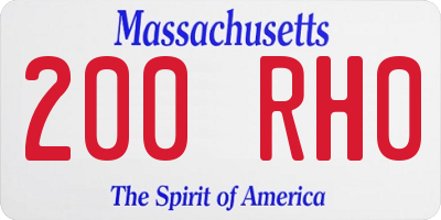 MA license plate 200RH0