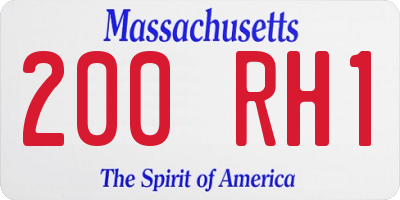 MA license plate 200RH1
