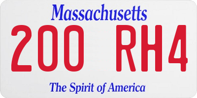 MA license plate 200RH4