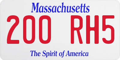 MA license plate 200RH5